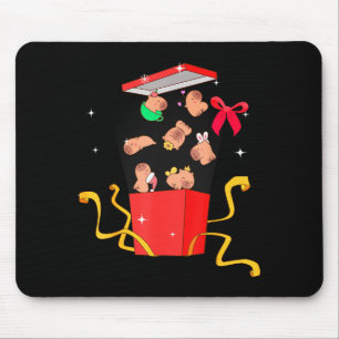 Unboxing Blind Box Capybara Pyjama Ugly Christmas  Mouse Pad