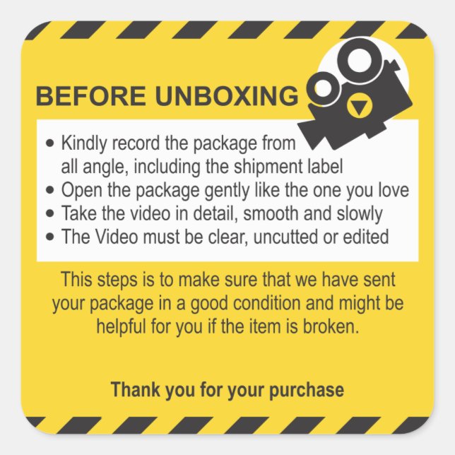 Unboxing Fixed Sheet Label and Guarantee. (Front)