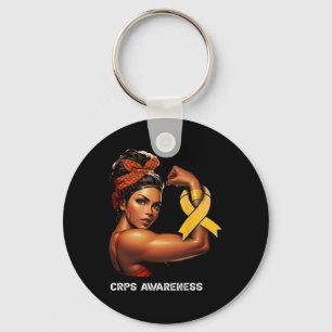 Unbreakable Afro Girl Crps Awareness Key Ring