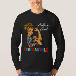 Unbreakable Autism Aunt Strong Autistic Ladies Aut T-Shirt