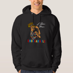 Unbreakable Autism Mum Strong Autistic Lady Autism Hoodie