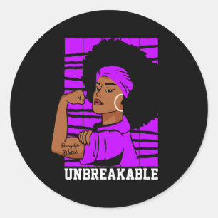 Unbreakable Black Women Awareness Classic Round Sticker