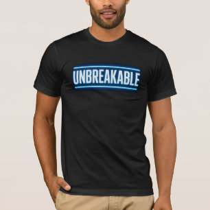 UNBREAKABLE Blue Glow Typography T-Shirt