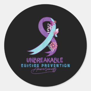 Unbreakable Depression Suicide Prevention Awarenes Classic Round Sticker
