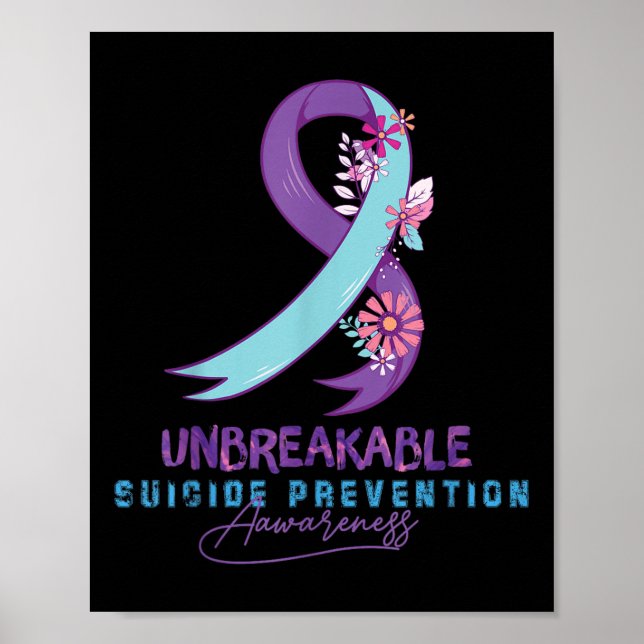 Unbreakable Depression Suicide Prevention Awarenes Poster (Front)