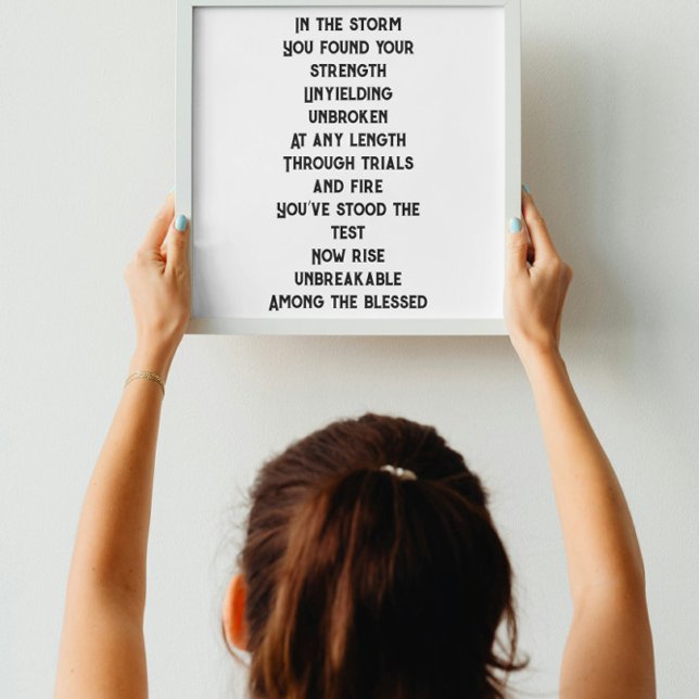Unbreakable inspirational mini poem poster (Creator Uploaded)