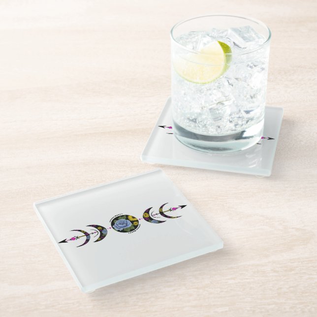 Unbreakable Nature's Cycle  Glass Coaster (Angled)