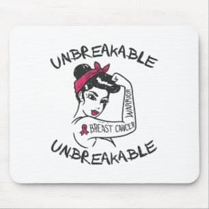 Unbreakable Pink Breast Cancer Warrior Survivor Gi Mouse Pad