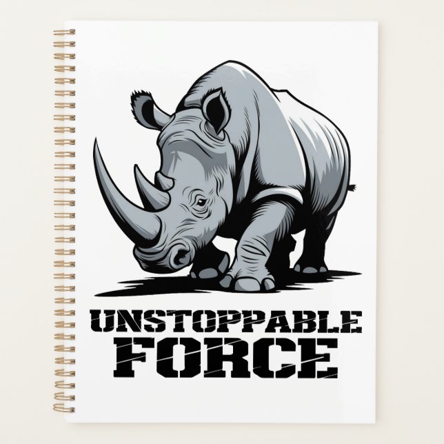 Unbreakable Rhino: Strength and Power Unleashed Planner (Front)