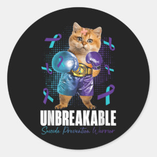 Unbreakable Suicide Prevention Awareness Fighter C Classic Round Sticker