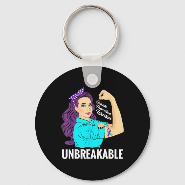 Unbreakable Suicide Prevention Warrior Awareness F Key Ring (Front)
