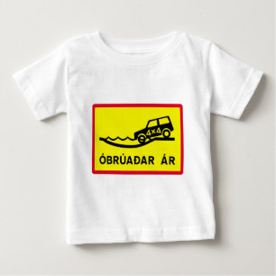 Unbridged River, Traffic Sign, Iceland Baby T-Shirt
