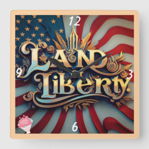 "Unbridled Freedom" Square Wall Clock
