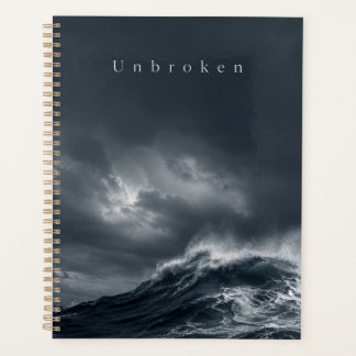 Unbroken - Dark Stormy Ocean Aesthetic Quote Planner