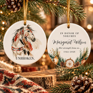 Unbroken Personalised Memorial Horse Ceramic Ornament