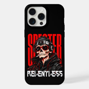 Unbroken Spectre - Cyberpunk Techwear Skull Hoodie iPhone 15 Pro Max Case