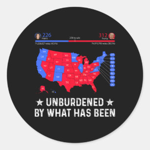 Unburdened By What Has Been Trump Election Map  Classic Round Sticker