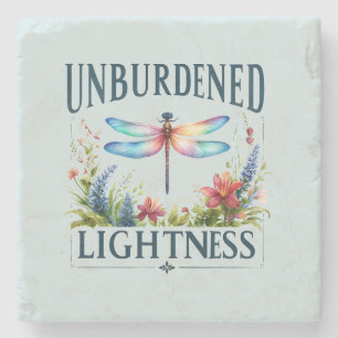 Unburdened Lightness - Artistic Dragonfly Stone Coaster