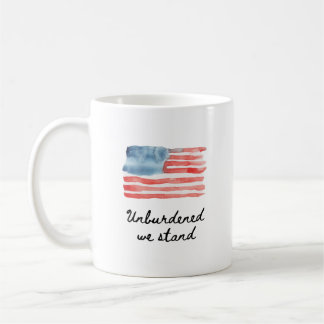 UNBURDENED WE STAND WATERCOLOR COFFEE MUG