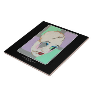 'Uncanny Valley' Painting on a  Ceramic Tile