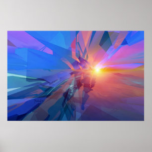 Uncharted realm - abstract art poster