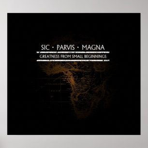 Uncharted  SIC PARVIS MAGNA Black Poster