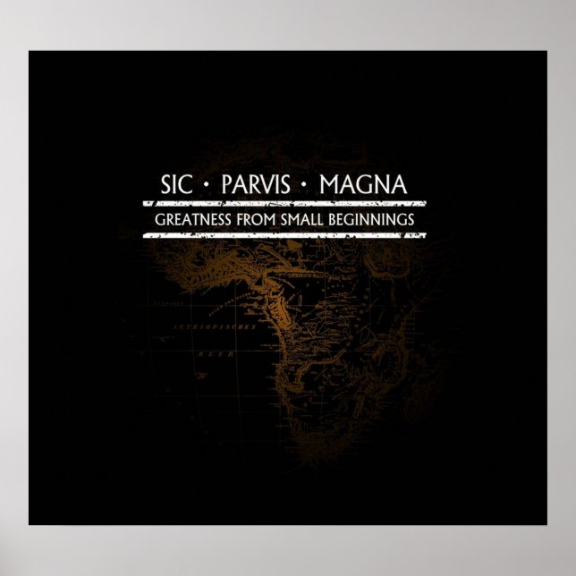 Uncharted  SIC PARVIS MAGNA Black Poster (Front)