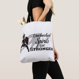 Unchecked Spirits Get Stronger - Both Logos Tote Bag