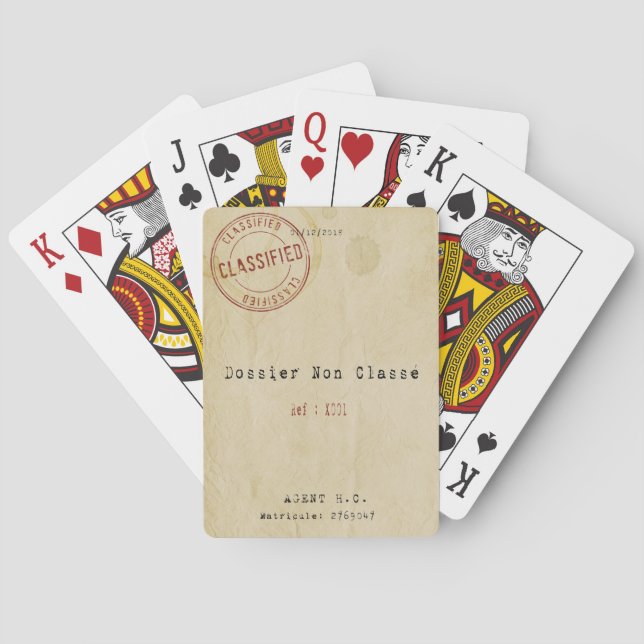 Unclassified File Playing Cards (Back)