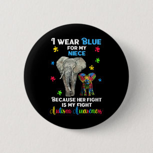 Uncle Aunt Autism Awareness  6 Cm Round Badge