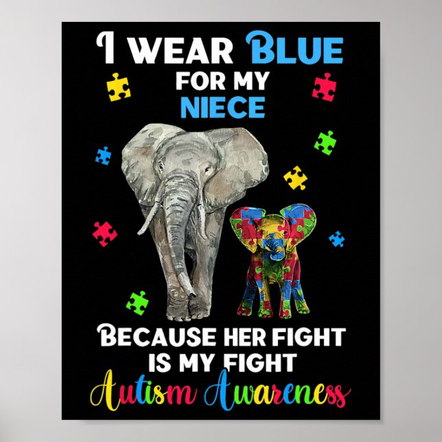 Uncle Aunt Autism Awareness  Poster (Front)