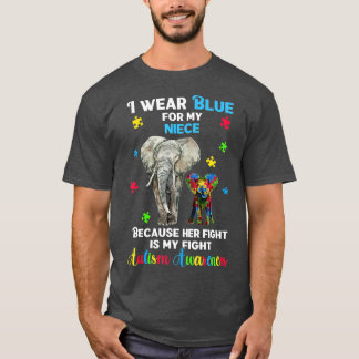 Uncle Aunt Autism Awareness s, Autistic Elephant P T-Shirt