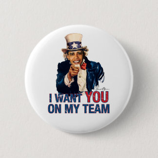 Uncle Barack Obama I Want You On My Team 6 Cm Round Badge