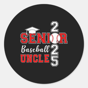 Uncle Baseball Senior 2025 Cl Of 2025 Graduation F Classic Round Sticker