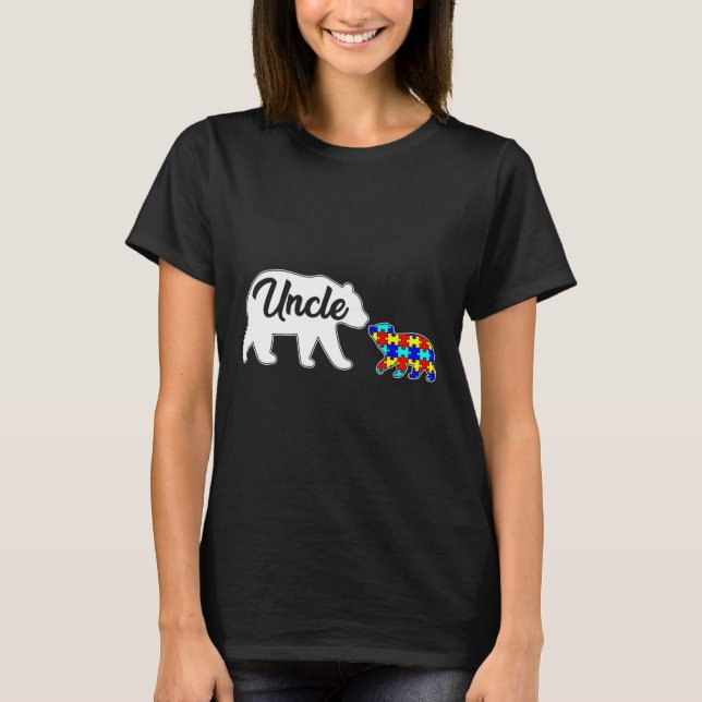 Uncle Bear Autism Awareness Love Support Family Au T-Shirt (Front)