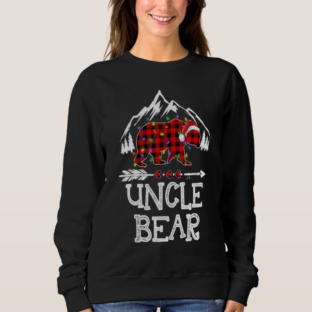 Uncle Bear Buffalo Plaid Matching Family Christmas Sweatshirt (Front)