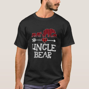 Uncle Bear Christmas Pajama Red Plaid Buffalo Fami T-Shirt