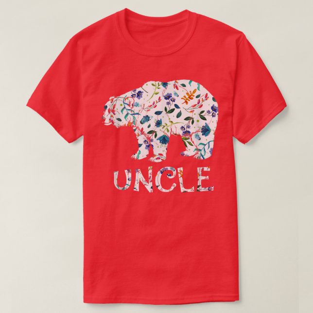 Uncle Bear Floral Gifts Matching Family Flower  T-Shirt (Design Front)