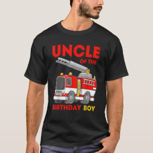 Uncle Birthday Boy Fire Truck Firefighter T-Shirt
