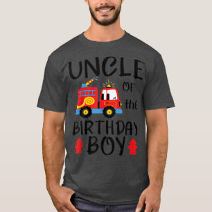 Uncle Birthday Boy Fire Truck Toddler Firefighter T-Shirt