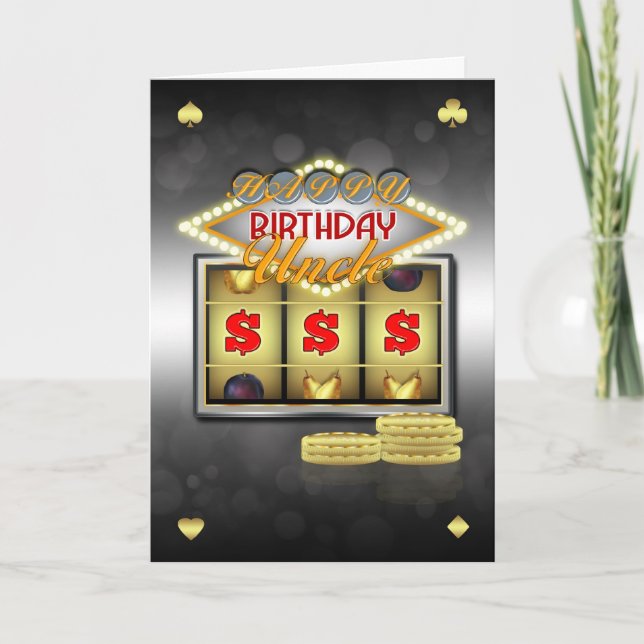 Uncle Birthday Greeting Card With Slots And Coins (Front)