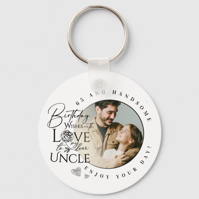 Uncle Birthday Minimalist Design  Key Ring (Front)