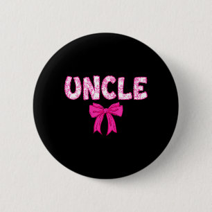 Uncle Birthday Squad Matching Pink Bow Family 6 Cm Round Badge