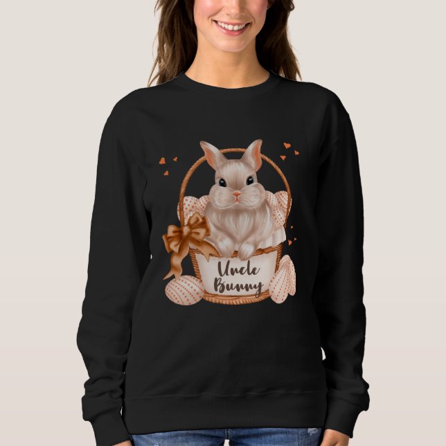 Uncle Bunny Cute Pastel Matching Family Easter Rab Sweatshirt (Front)