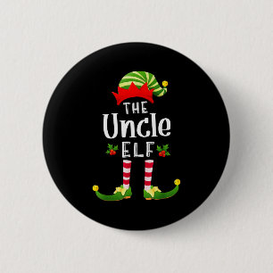 Uncle Christmas Elf Matching Pajama X-mas Party 6 Cm Round Badge