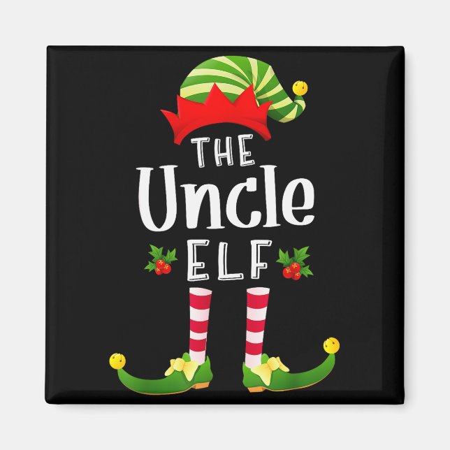 Uncle Christmas Elf Matching Pajama X-mas Party  Magnet (Front)