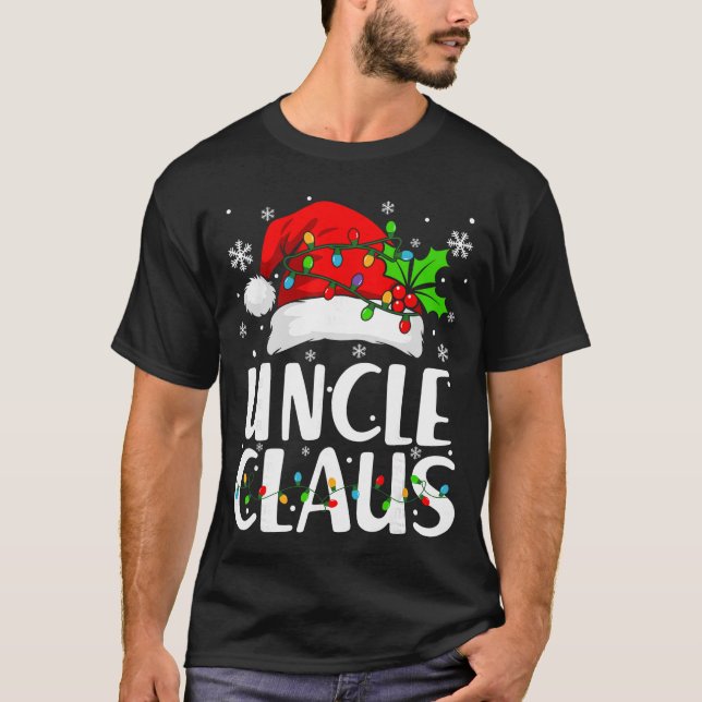 Uncle Claus Christmas Lights Pajama Family Matchin T-Shirt (Front)