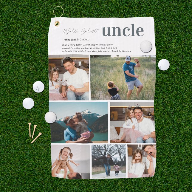 Uncle Definition | 7 Photo Personalised Golf Towel (Creator Uploaded)