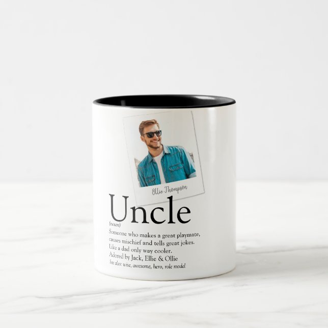 Uncle Definition Photo Two-Tone Coffee Mug (Center)