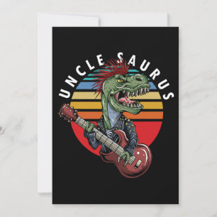 Uncle Dino TRex Guitar Player Guitarist Aunt Niece Invitation
